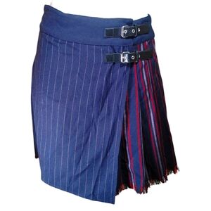 ʕ·ᴥ·ʔ OVS Pleated Striped Skirt with Straps Size 4